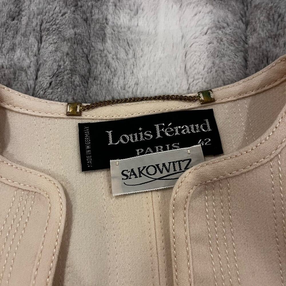 Louis Feraud Sakowitz Paris cream 100% viscose blazer - Picture 3 of 5
